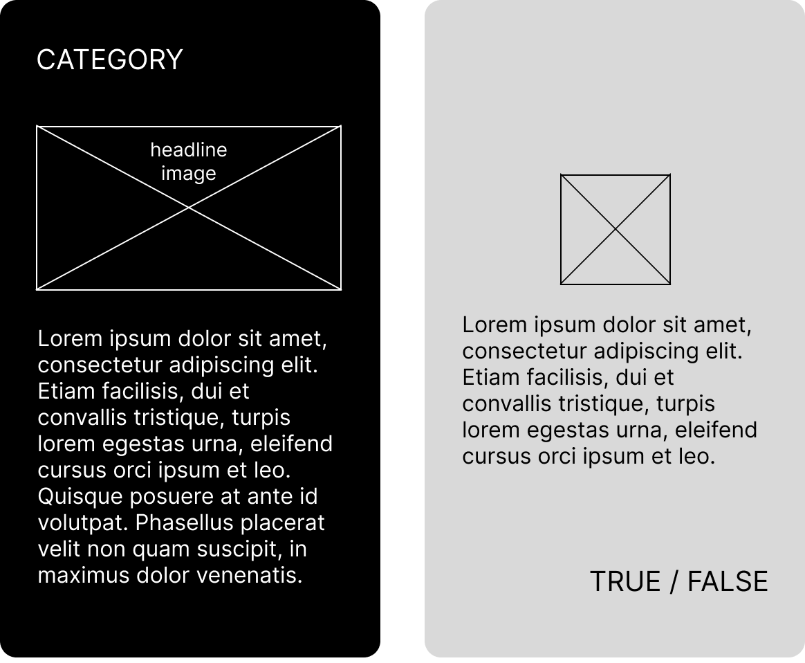 Low-fidelity prototype cards