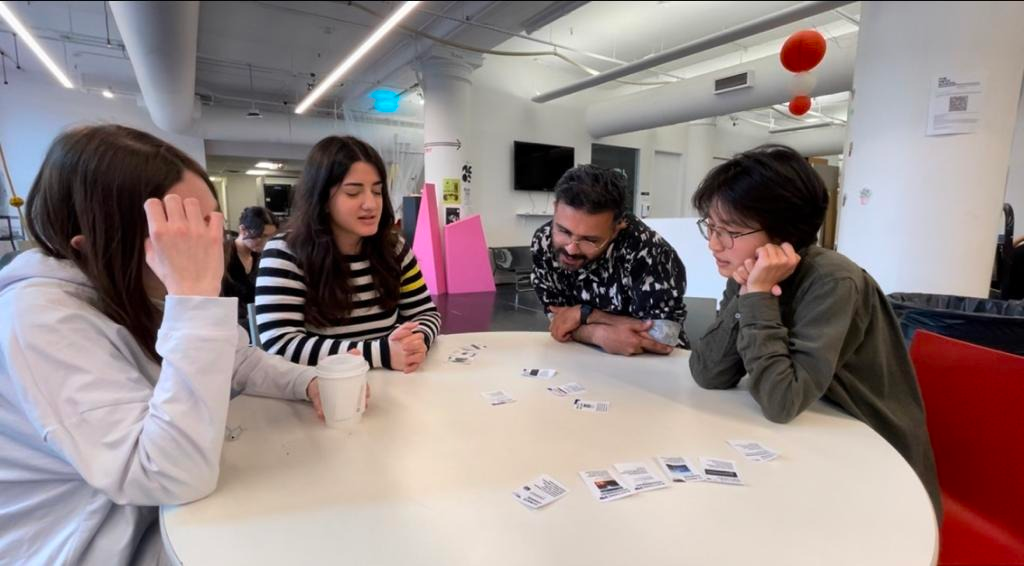 Group of graduate students playtesting Misinfo Madness